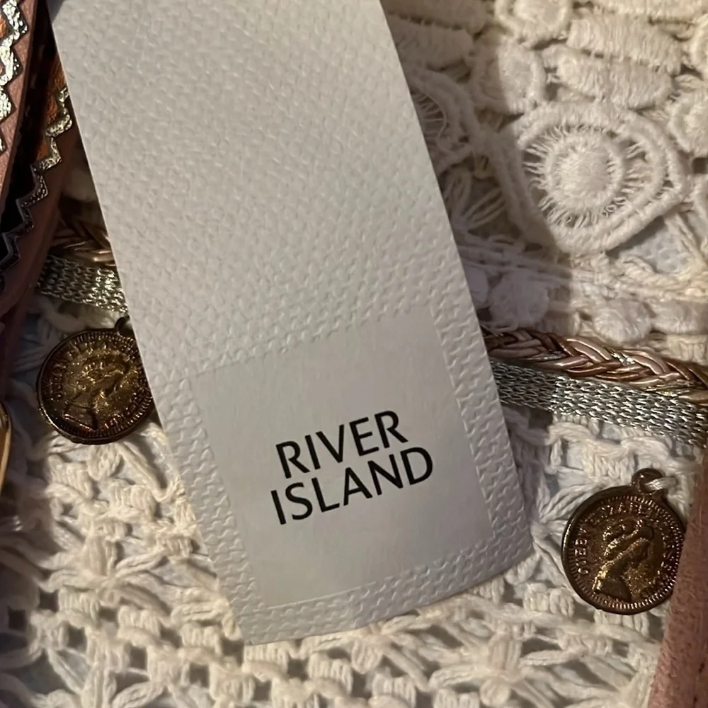 NWT River Island White Tassle Tote Fabric Shoulder Bag 🇬🇧
